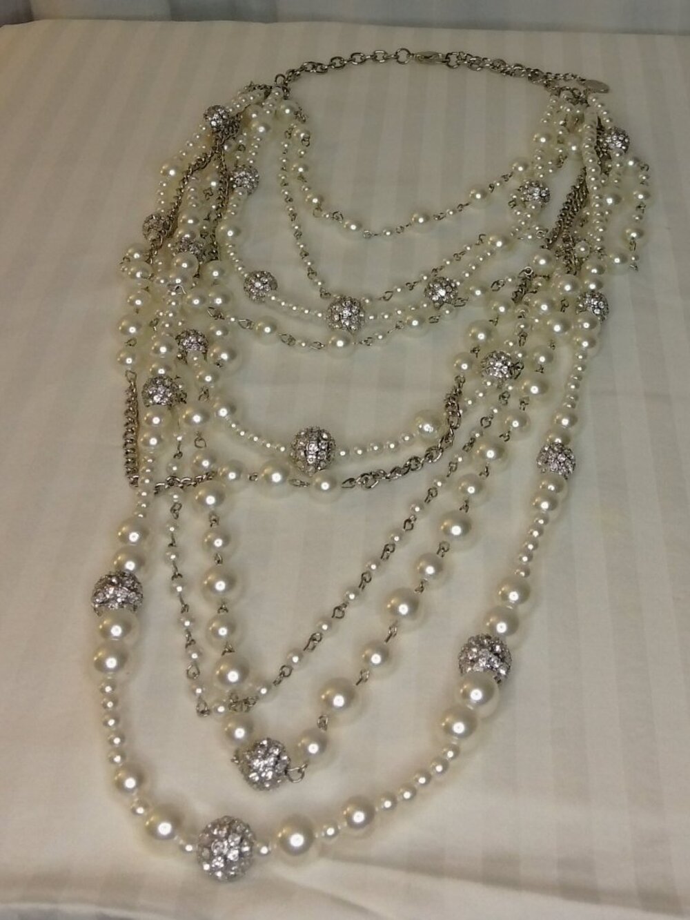 Paparazzi Accessories Multi Tier Pearl Necklace, about 19 inches long
